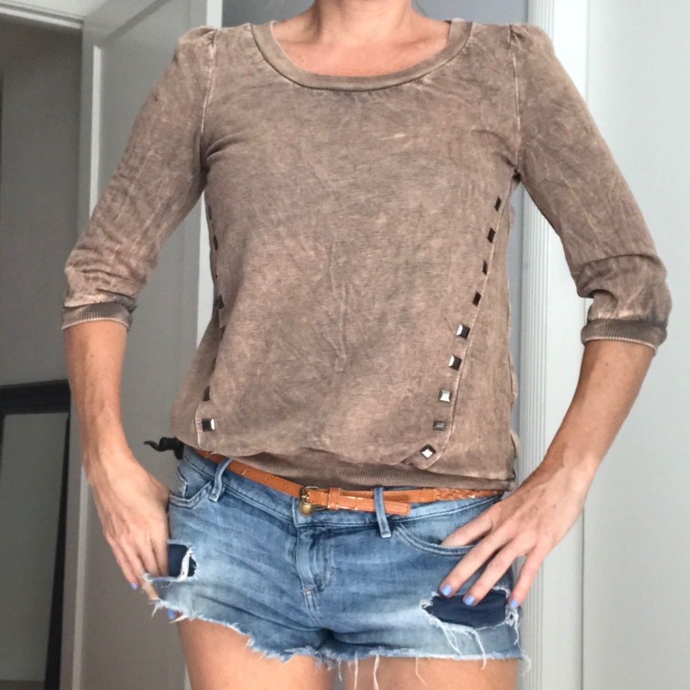 Scott tie dyed stud-embellished pullover top
